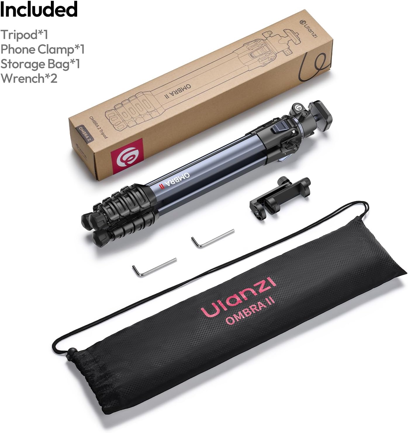 Ulanzi OMBRA II Travel Camera Tripod (T156) – Lightweight Portable Black Tripod