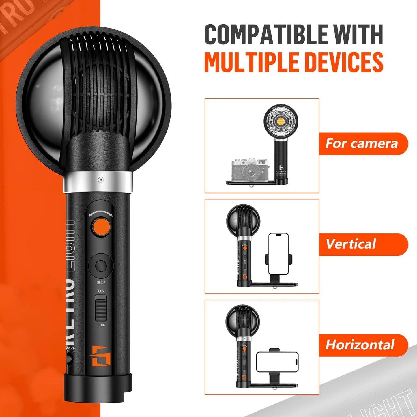 LENSGO 40SHB 40W Bi-Color Video Light, CRI96+, 8 Effects, Softbox, Rechargeable