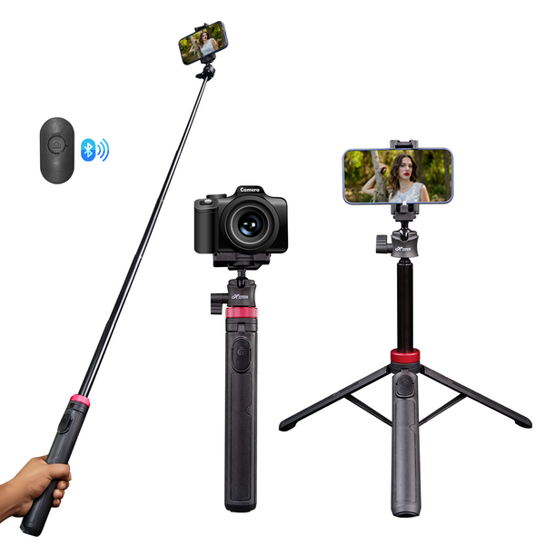 HTR-44, Extendable By 44", Tripod with Bluetooth Button, 360° Ball Head