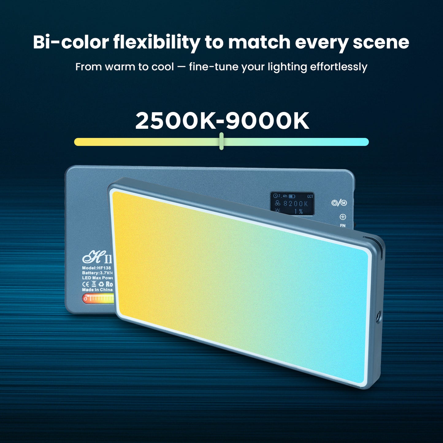 Pro RGB Video Light, 21 Modes, 4000mAh, 2500K-9000K, 12watt