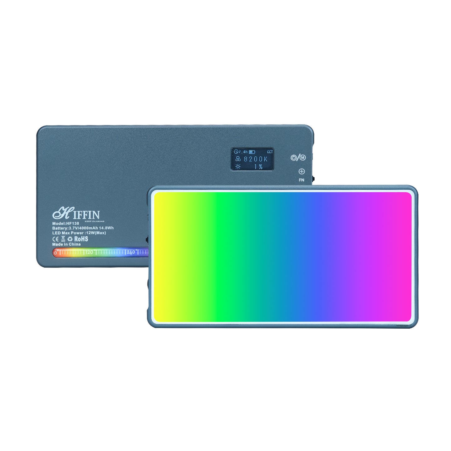 Pro RGB Video Light, 21 Modes, 4000mAh, 2500K-9000K, 12watt