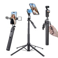 H22 Selfie Stick Tripod, 71in Quadrapod, Remote, 360° Rotation, Detachable Mount
