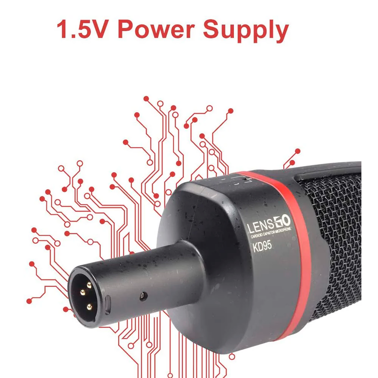 LENSGO KD95 Professional Cardioid Capaitor Studio Condenser Microphone Mic with XLR to 3.5mm Cable for Podcasting, Streaming, Vocal Recording, Singer, Podcaster, Skype, YouTube (Black)