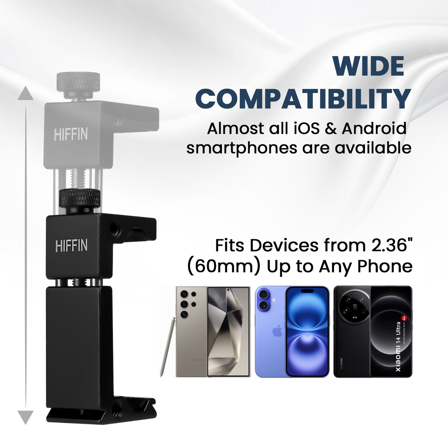 HIFFIN HF-05 Metal Phone Tripod Mount with Cold Shoe