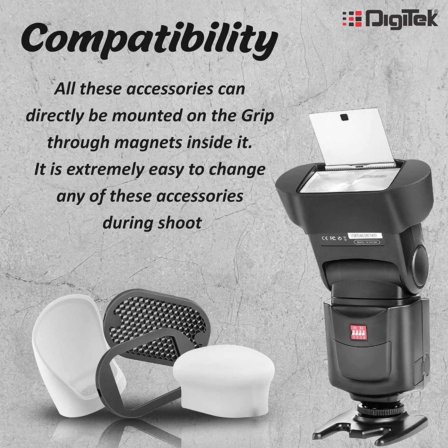 Hiffin Professional Flash Bot Grip with Magnet | for Speedlight Flash Modifier