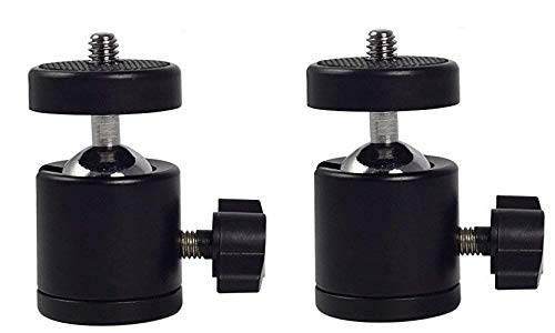 HIFFIN® 2 Pcs Combo Swivel Mini Ball Head 1/4" Screw 360 Degree Aluminum Alloy Body Rotating Swivel Mini Tripod Ball Head with 1/4" Screw...