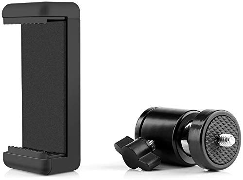 HIFFIN® Cell Phone Holder Clip and Ball Head Adapter Set for Tripod an