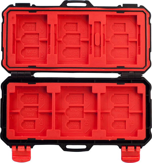 HIFFIN®KH 15 Water-Resistant XQD/CF/TF/MSD/SD/Micro SIM/Nano Memory Card Case Box Keeper Carrying Holder Storage Organizer 36 Slots for Sandisk Transcend Lexar Kingston
