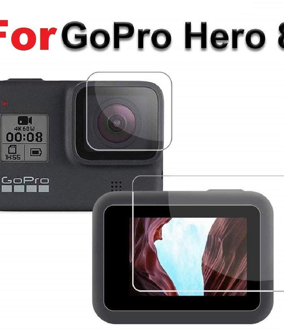 HIFFIN® HF-8 Accessories Kit for GoPro Hero 8 Black with Protective Housing + Ultra Clear Tempered Glass Screen Protector + Lens Protector + Silicone Rubber Protective Case(Black) + 3 Color Filter
