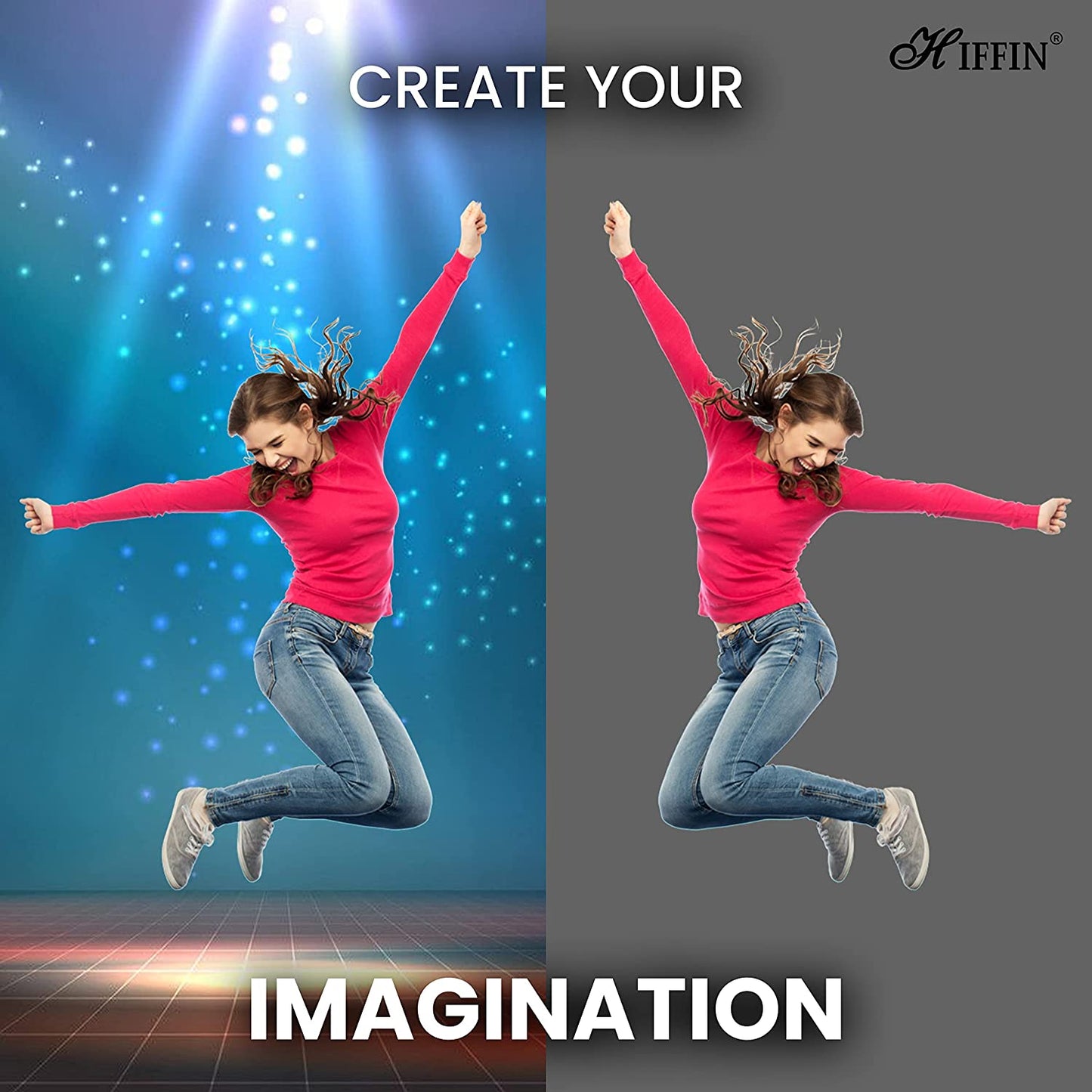 HIFFIN® Pro 8x12 Ft, Grey Professional Backdrop for Background Photography Background Stand for Photo Light Studio Accurate Size 8x12 Ft