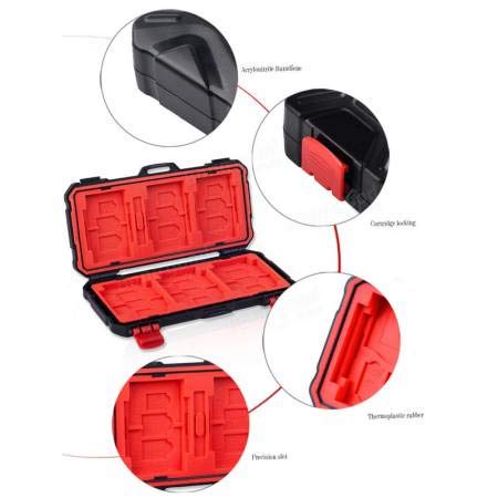 HIFFIN®KH 15 Water-Resistant XQD/CF/TF/MSD/SD/Micro SIM/Nano Memory Card Case Box Keeper Carrying Holder Storage Organizer 36 Slots for Sandisk Transcend Lexar Kingston