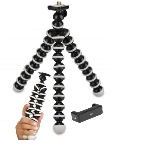 HIFFIN® Gorilla Tripod/Mini Tripod 10+3 inch for Mobile Phone with Holder for Mobile, Flexible Gorilla Stand for DSLR & Action Cameras