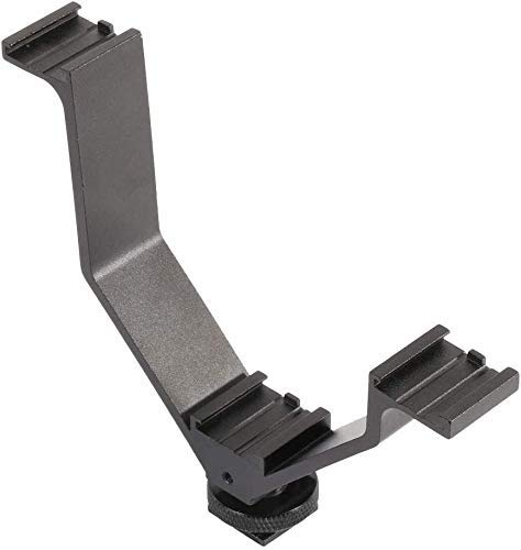 HIFFIN® V-Bracket 5"/12.5cm V-Shape Triple 3 Universal Cold Shoe Hot Shoe Mount Bracket for DSLR Camera with LED Video Light Microphone Monitor...