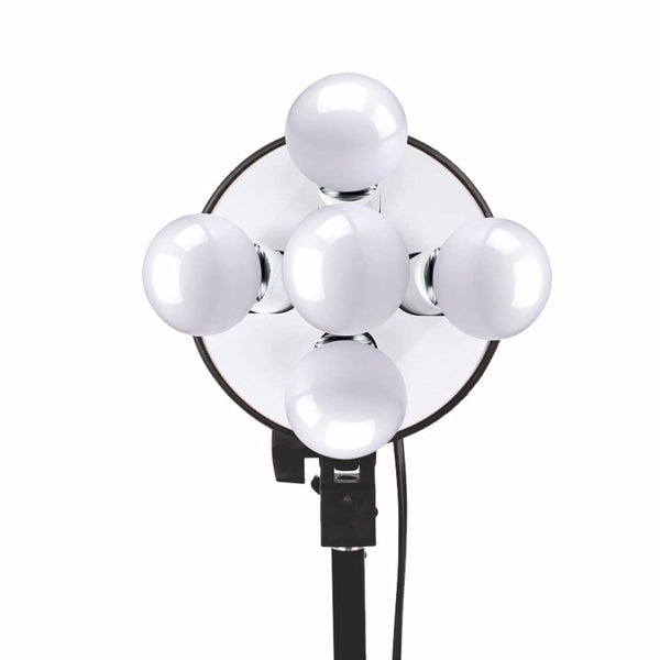 HIFFIN® 5 in 1 E27 Photo Studio Bulb Holder with 20W Bulb Base Socket Lamp Bulb Holder Adapter for Photo Video Studio Softbox Video Light - Black