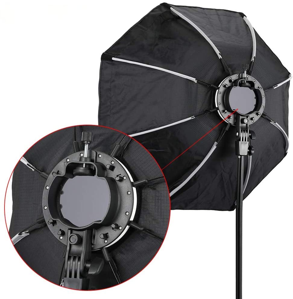 HIFFIN® 65cm V1 Flash Speedlite Softbox Portable Outdoor Octagon Umbrella Softbox with 9 fit Light Stand for ptoto Studio