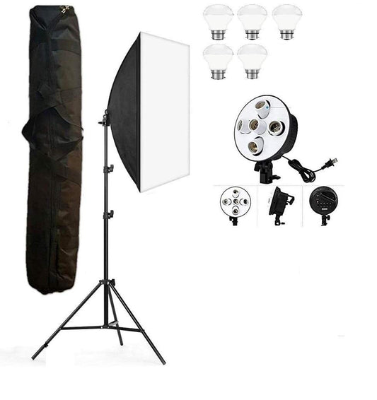 HIFFIN® PRO HD 5 Soft Led Video Light Softbox Kit | 1 Point Lighting | Stand | for YouTube Shooting,Videography, Product Photography, Continuous Studio.