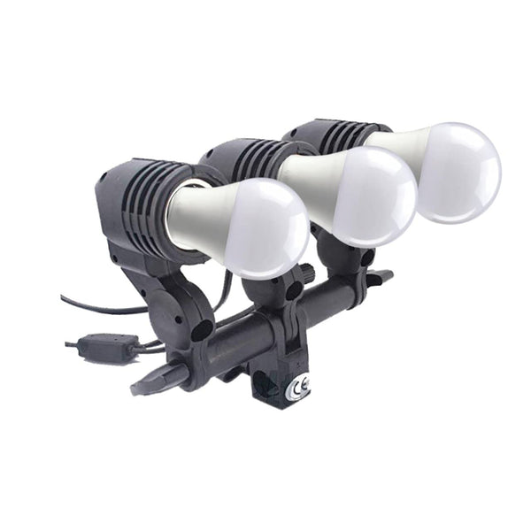 HIFFIN® 20W Bulb Photography Studio Swivel 3 Lamp Bulb Holder E27 Socket Flash Swivel Adapter for Photo Video Studio Softbox Video Light - Black
