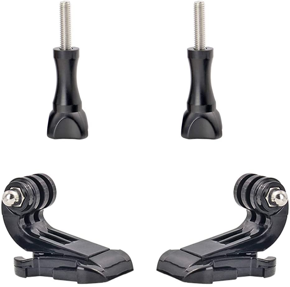 HIFFIN® J Hook Buckle Mount for Vertical Surface, Compatible for All GoPro Max/GoPro Hero 8 7 6 5 4 3+ 3 HD and Other Camera - Black (2pcs)