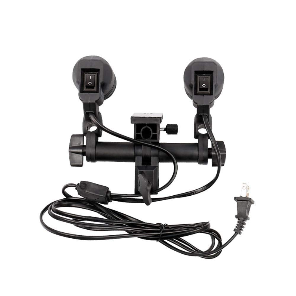Hiffin® Photography Photo Light Lamp Bulb Holder E27 Socket Bracket Studio EU Plug (E27 Double LAMP Holder)