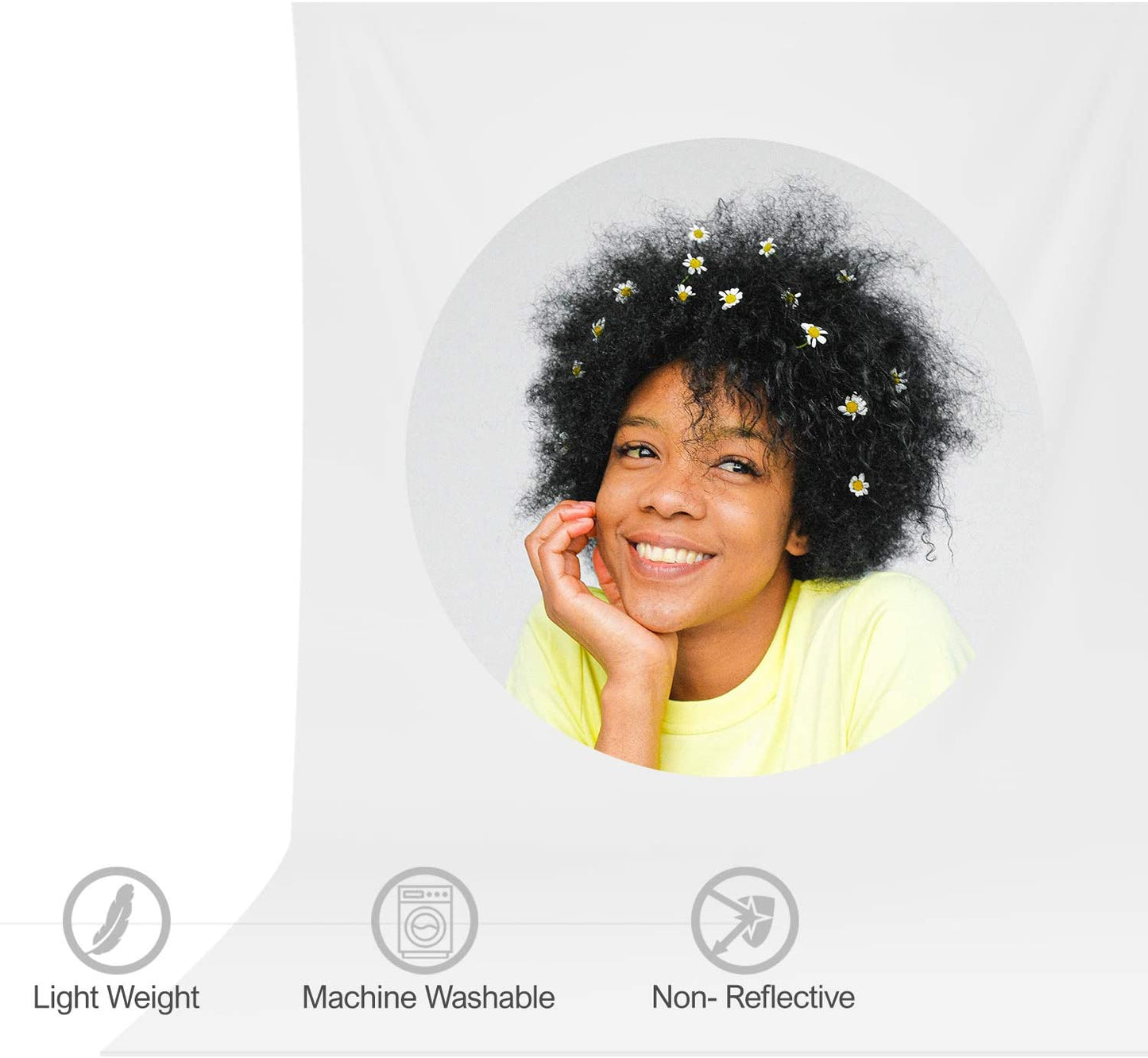 HIFFIN® 8 x 12 FT 3 PCS | Black | White | Green LEKERA Backdrop Photo Light Studio Photography Background