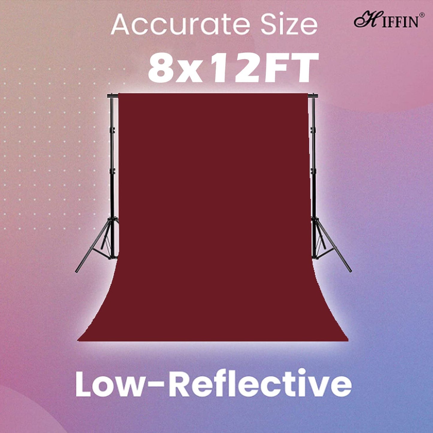 HIFFIN® 8x12ft Maroon Polyster Lekera Photo Backdrop for Photoshoot Background for Photography Screen Video Recording Picture Background Reflector