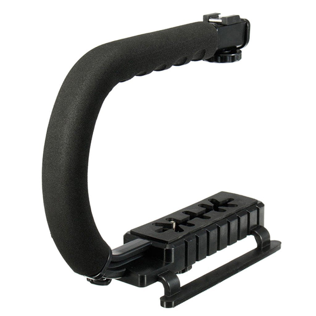 HIFFIN® Universal Stabilizer C-Shape Bracket Video Handheld Grip for DSLR DV Camera (Black)