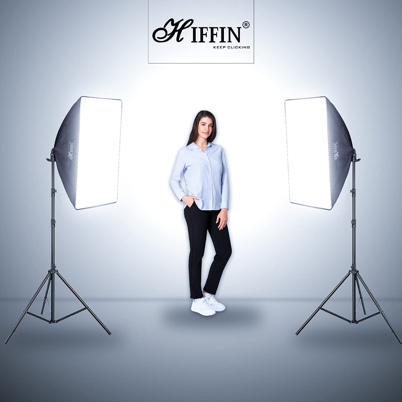 HIFFIN® SL50 W Professional Soft Led Photo & Video Light Softbox Lighting Kit for YouTube Videos Shooting, Studio Videography, Portrait Shooting, Product Photography, Studio Lights for Photography Mark 2