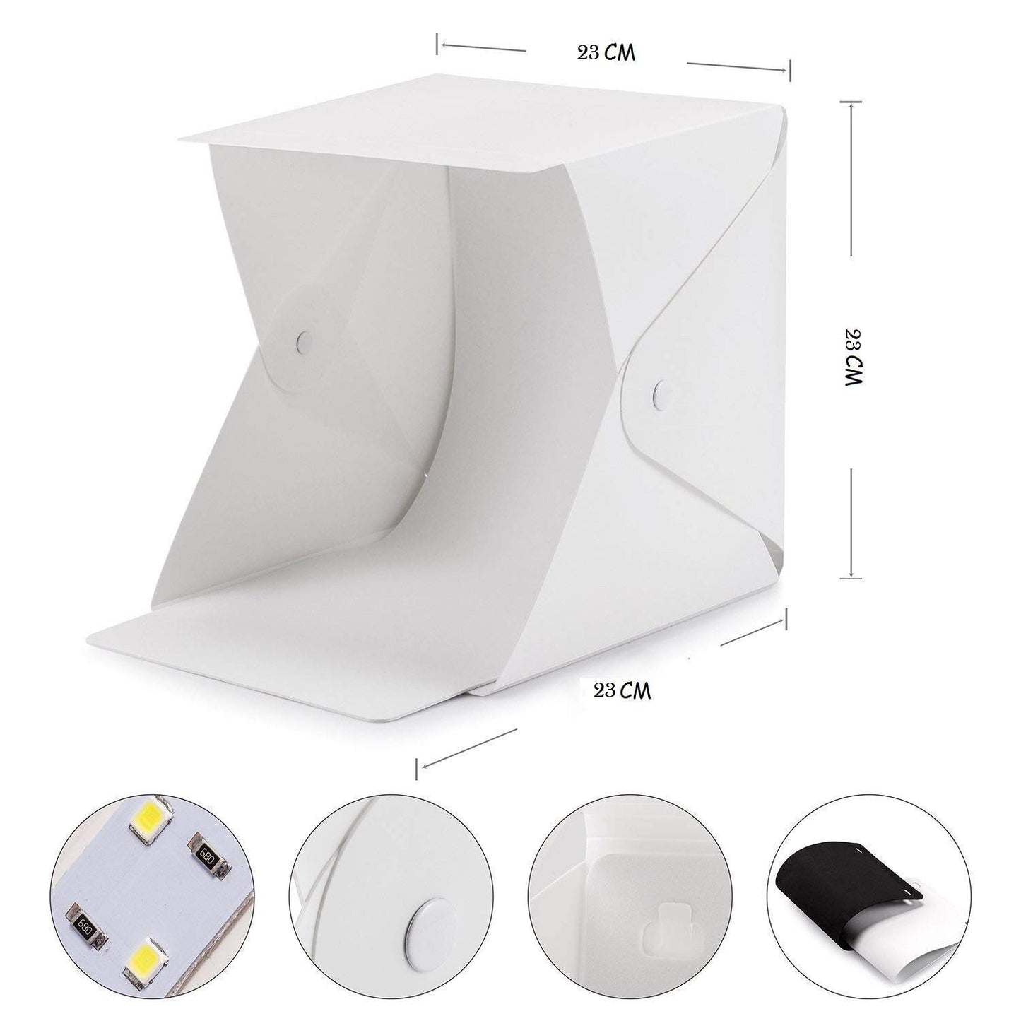 HIFFIN® Foldable Lightbox 23 cm Portable Light Room Photo Studio Photography Backdrop Mini Cube Box Lighting Tent Kit 22.6 * 23 * 24cm