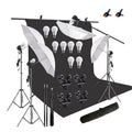 HIFFIN® Black Screen Backdrop 8x12 ft with 9 ft Stand - 3 Packs 6x9 ft Photography Backdrop with 2 Pcs Spring Clamps, 1PCs Carry Bag (T Shape Kit C2 C1 B & Double Holder Kit M4)