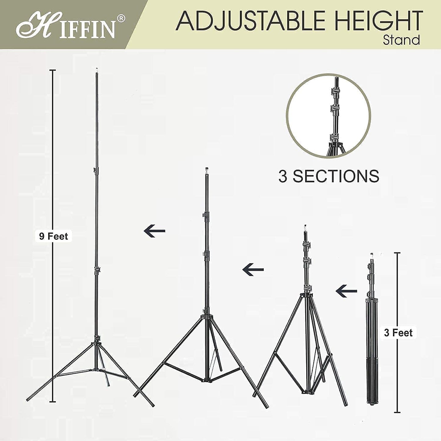 HIFFIN® White Screen Backdrop 8x12 ft with 9 ft Stand - 6x9 ft Photography Backdrop with 2 Pcs Clamps, 1PCs Carry Bag (T Shape Kit C2 C1 White & Triple Holder Kit M1)