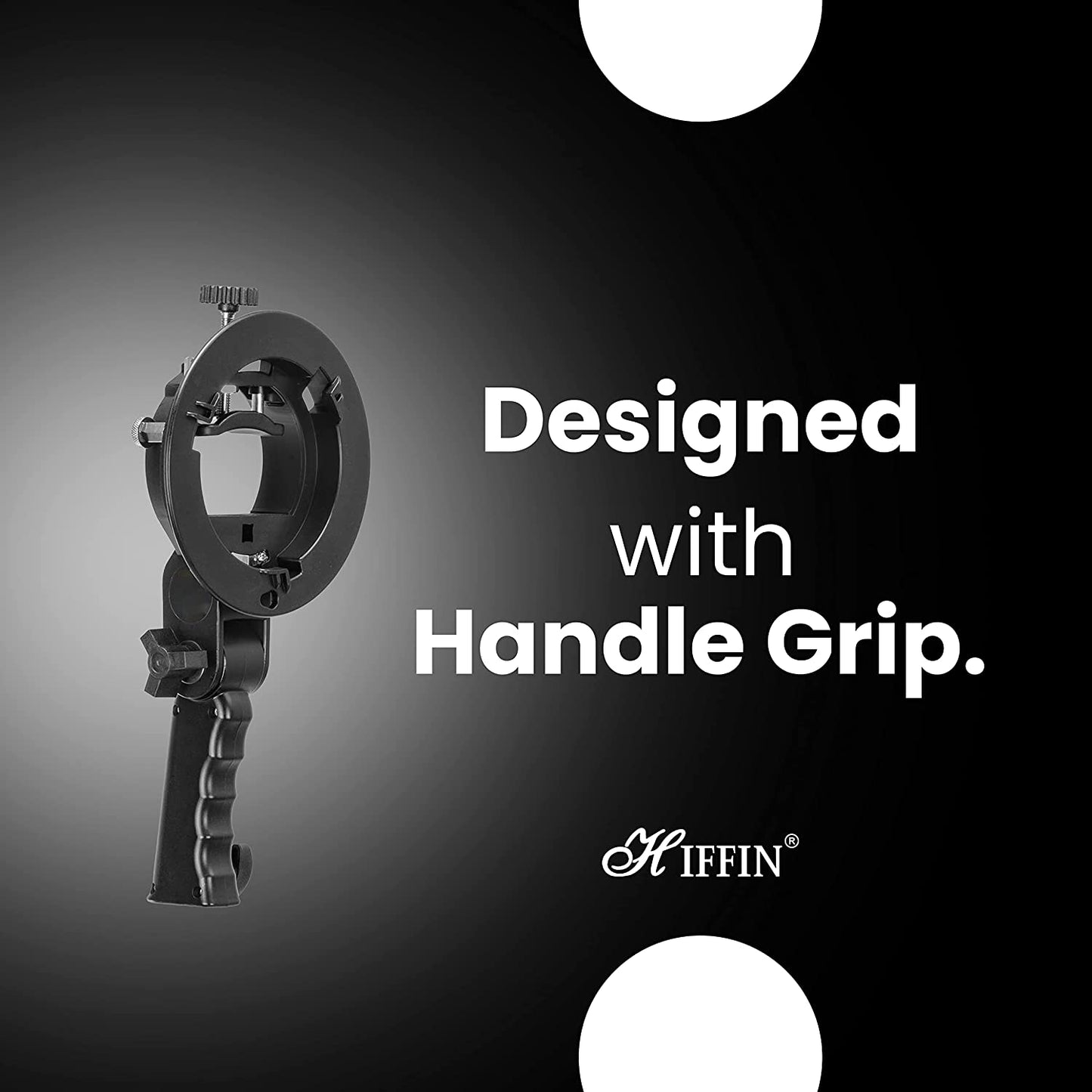 HIFFIN® S-Type Bracket Holder with Bowens Mount Kit with 9ft Light Stand Mark III for Speedlite Flash Snoot Softbox Beauty Dish Reflector Umbrella 9ft Light Stand| Umbrella |Carry Bag