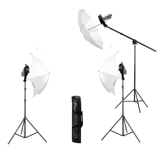 HIFFIN® S-Type Bracket Holder with Bowens Mount Kit with 9ft Light Stand Mark III for Speedlite Flash Snoot Softbox Beauty Dish Reflector Umbrella 9ft Light Stand| Umbrella |Carry Bag