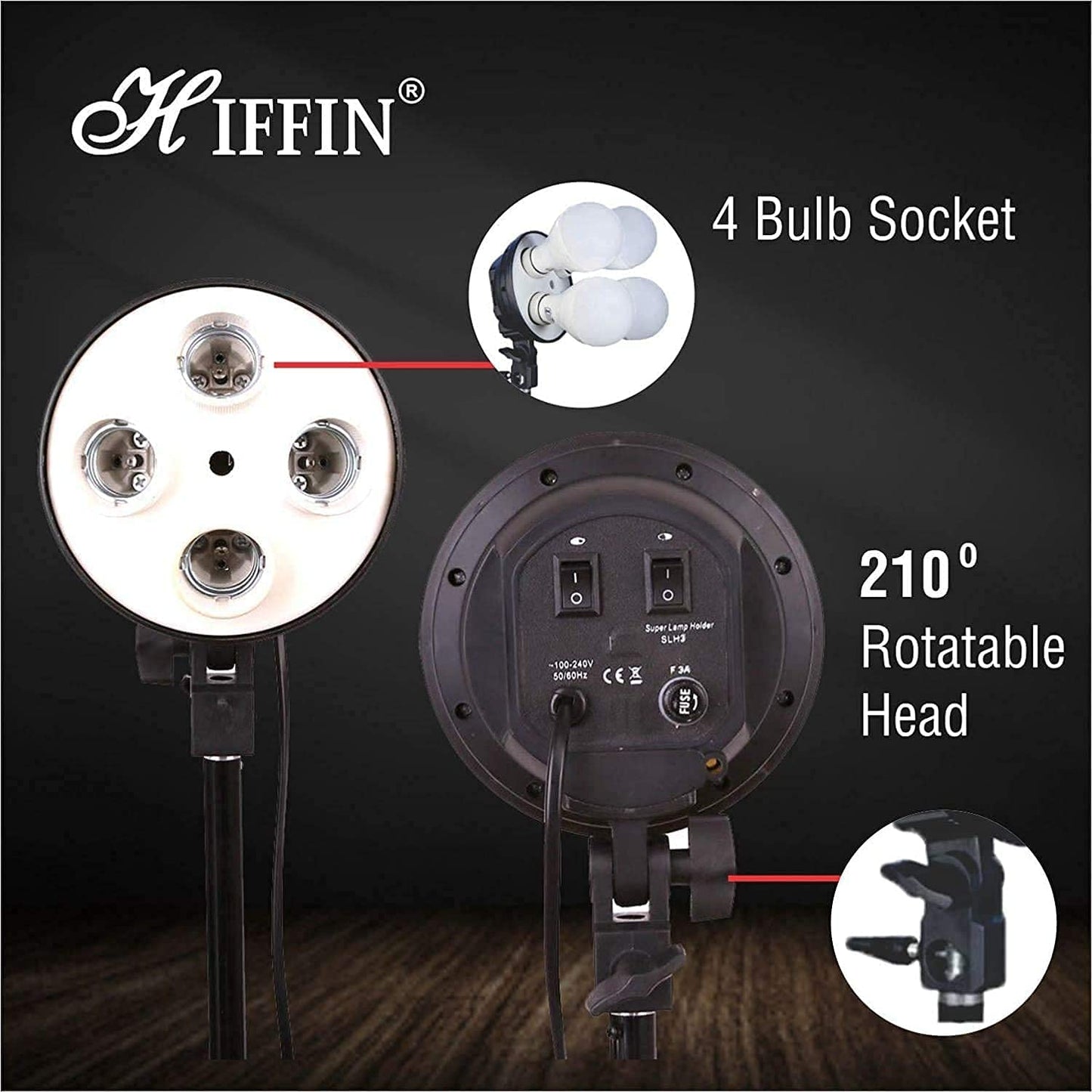 HIFFIN® Photography Lighting Kit Background Support System with 1 Green Color Backdrop, 2 Umbrella, 3 Softbox, Continuous Lighting Backdrop Kit for Photo Video Shooting