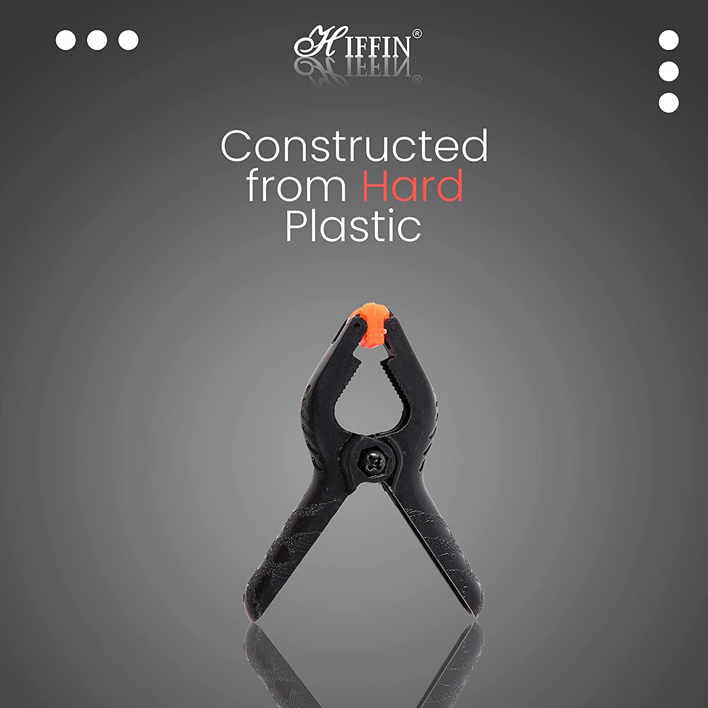 HIFFIN® 12 PCS Photography Backdrop Support Spring Clamp 4.3"/11cm for Background Muslin, Canvas, Paper, Chromakey Screen, Heavy Duty Clip, Photo Studio, Backdrops Backgrounds Woodworking