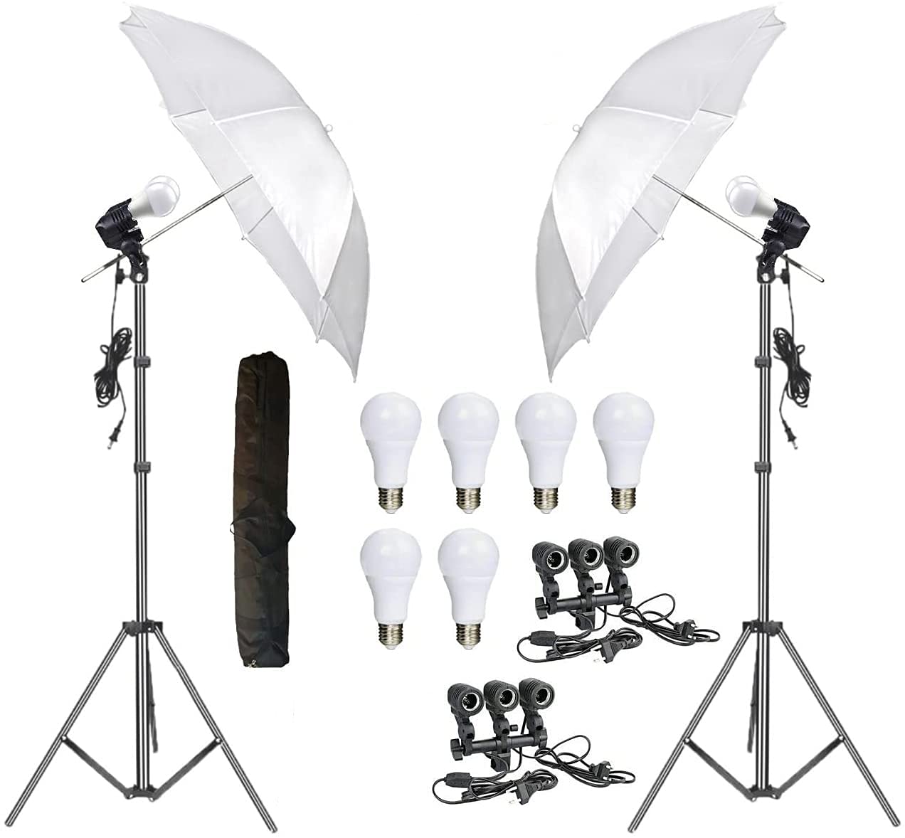 HIFFIN® E27 Studio Triple Holder KIT Mark II Umbrella White Studio L