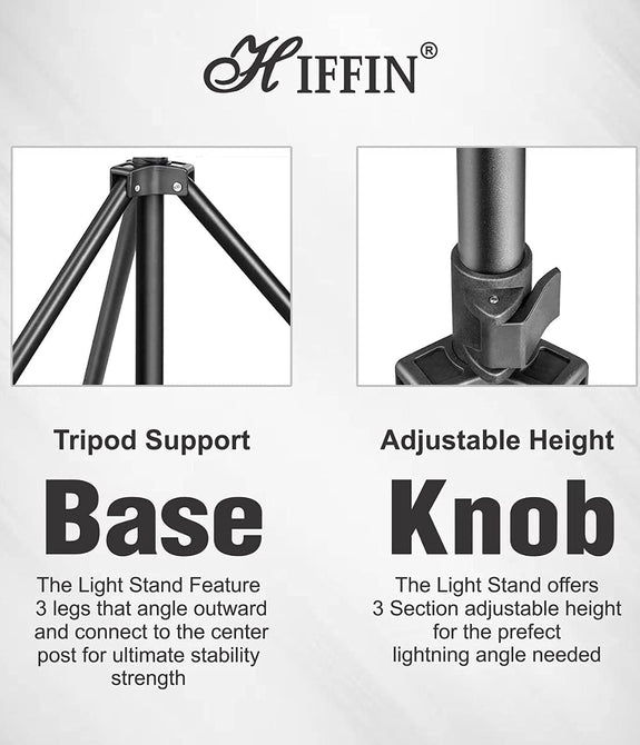 HIFFIN® Extra-Heavy-Duty 14 feet Light Stand - Portable & Foldable Stands for Ring Light, Flash, Reflector, Diffuser, Professional Photo & Video Studio Shooting