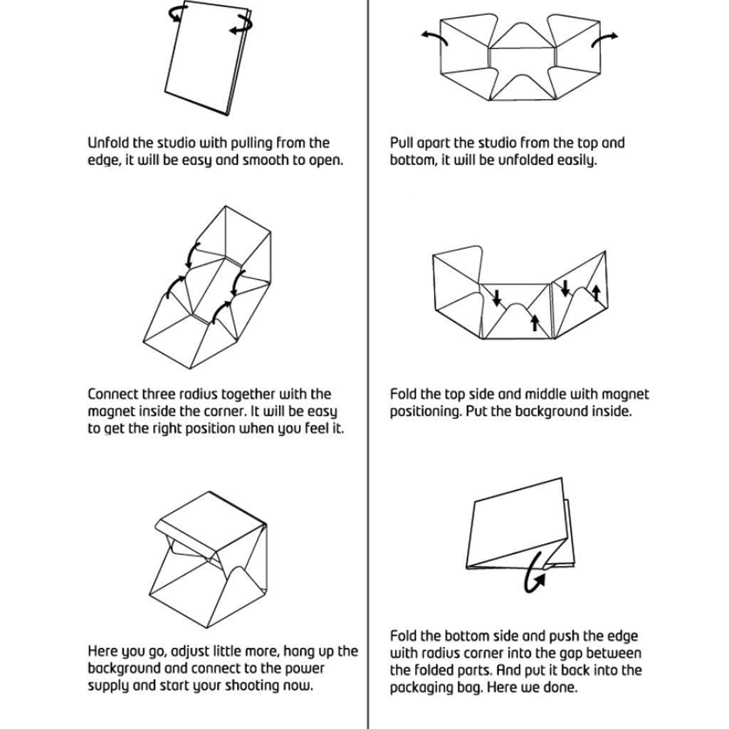 HIFFIN® Foldable Lightbox 23 cm Portable Light Room Photo Studio Photography Backdrop Mini Cube Box Lighting Tent Kit 22.6 * 23 * 24cm