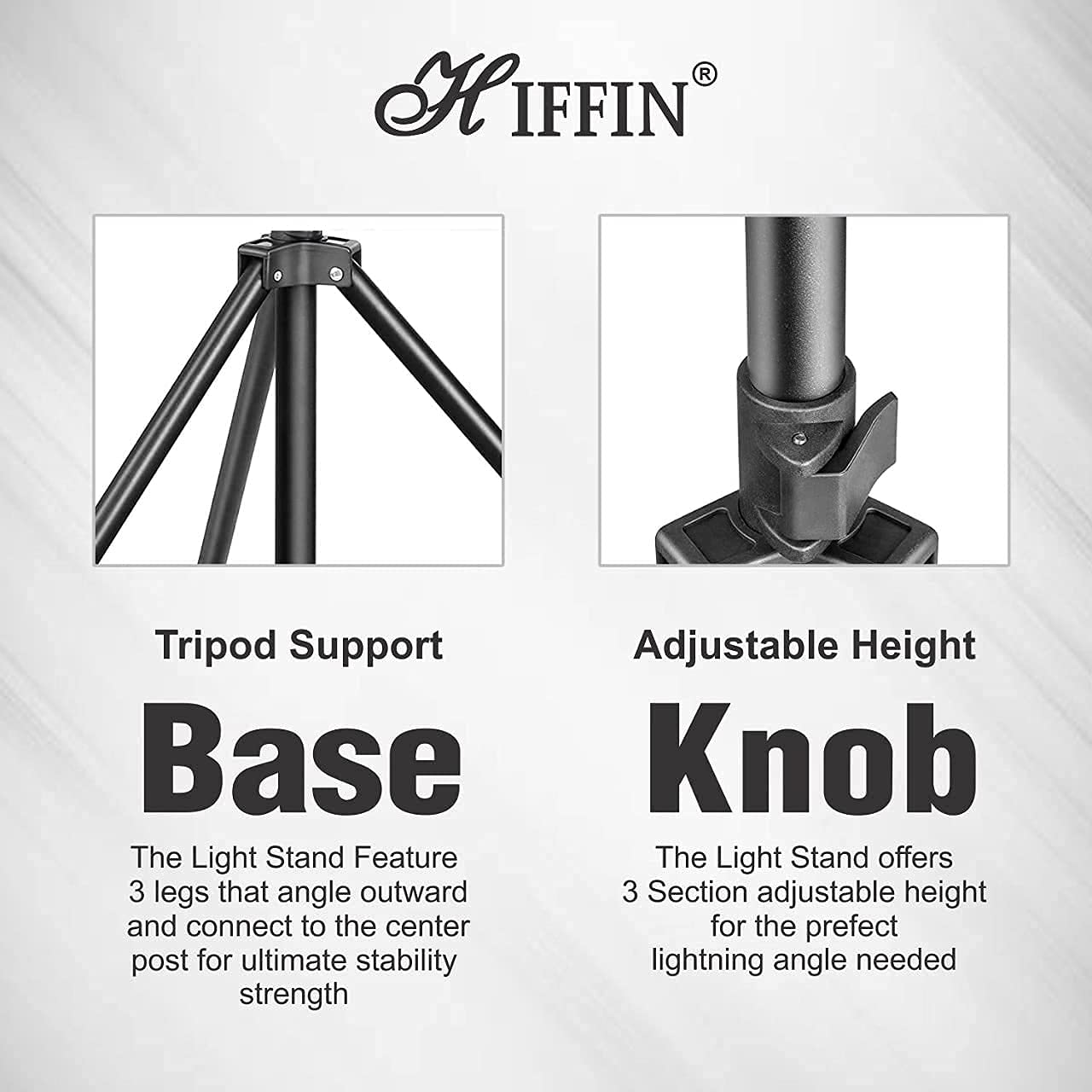 HIFFIN® Extra-Heavy-Duty 7 feet Light Stand - Portable & Foldable Stands for Ring Light, Flash, Reflector, Diffuser, Professional Photo & Video Studio Shooting