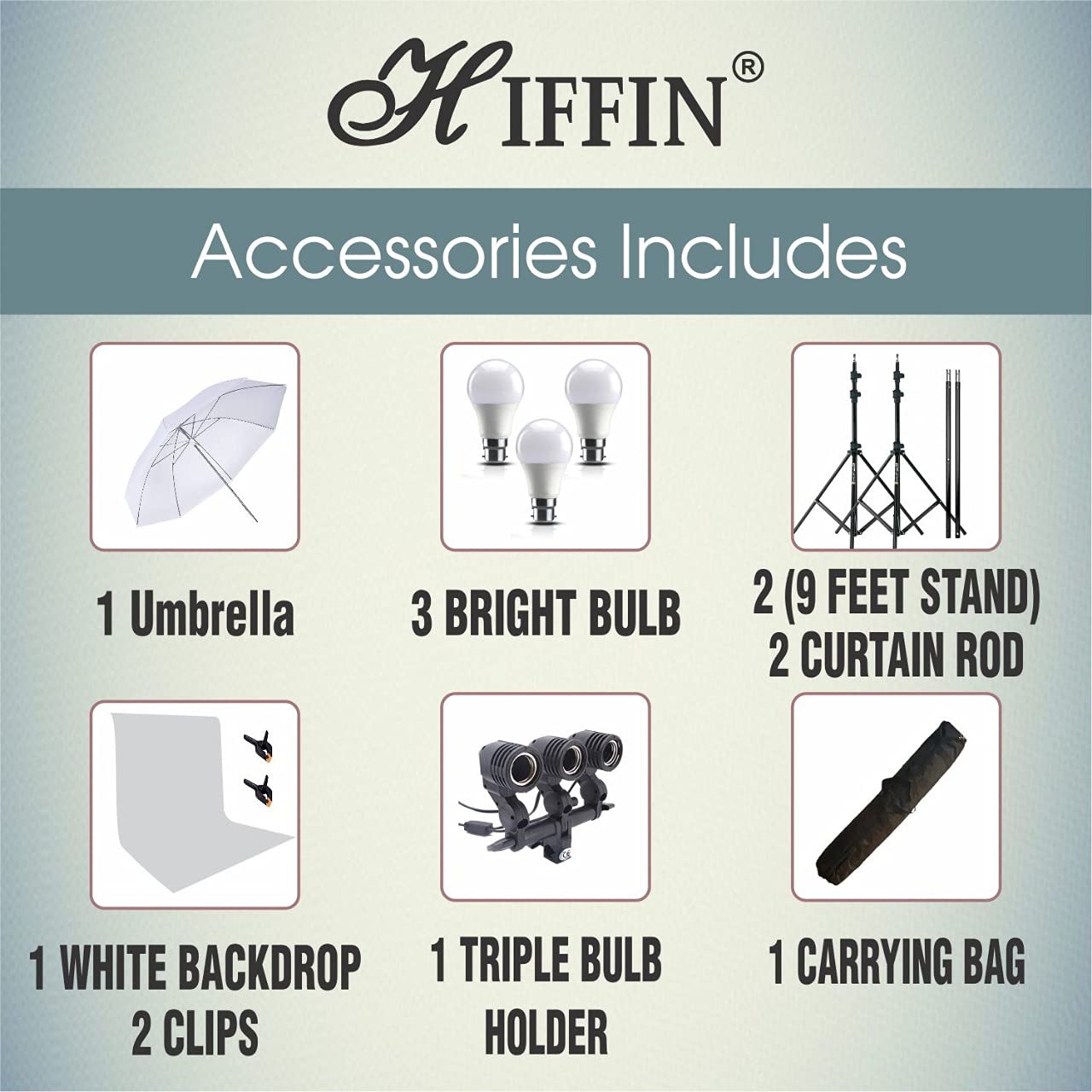 HIFFIN® White Screen Backdrop 8x12 ft with 9 ft Stand - 6x9 ft Photography Backdrop with 2 Pcs Clamps, 1PCs Carry Bag (T Shape Kit C2 C1 White & Triple Holder Kit M1)