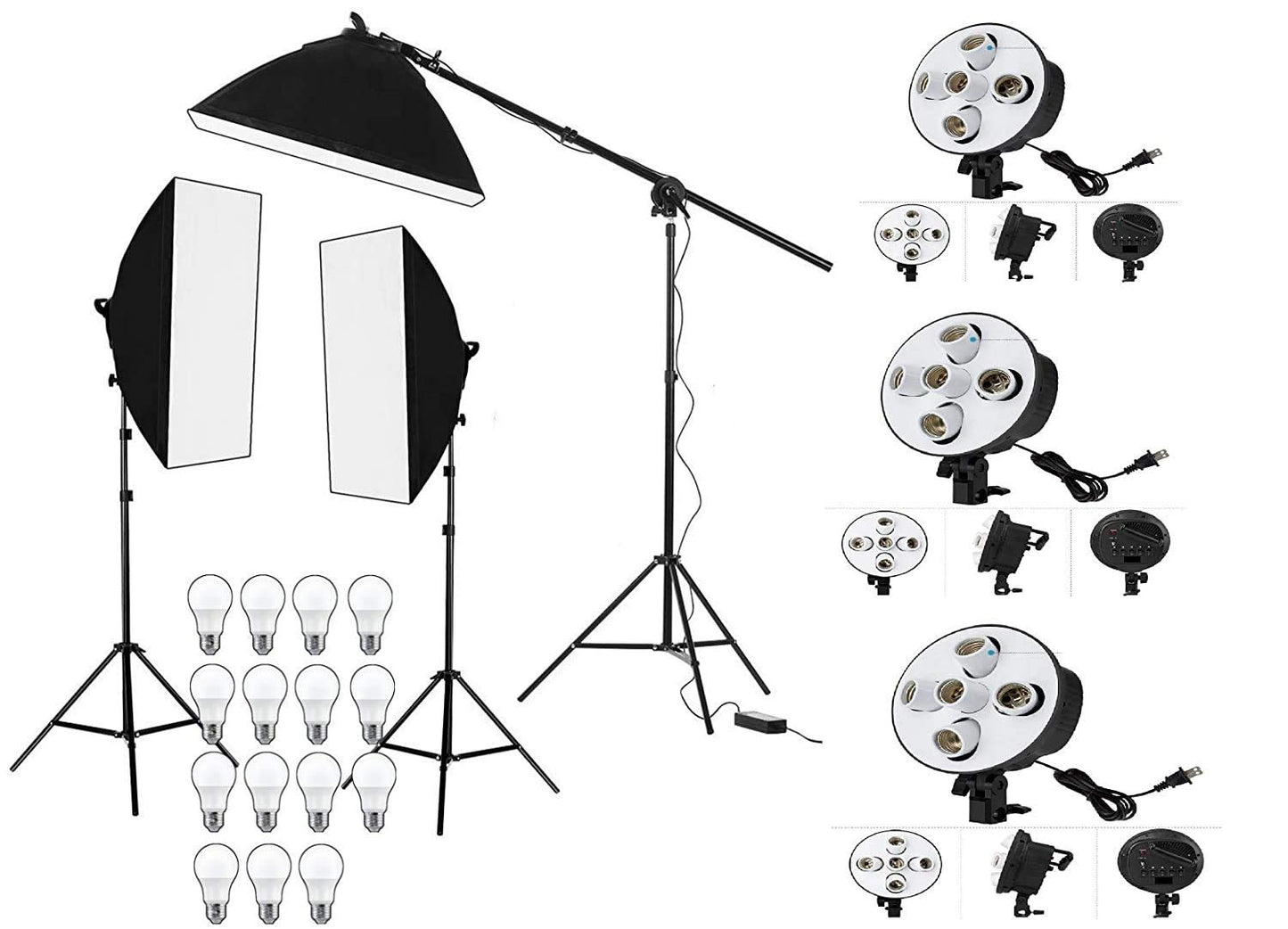 HIFFIN® PRO HD 5 Soft Led Video Light Softbox Kit | 3 Point Lighting | Stand | for YouTube Shooting,Videography, Product Photography, Continuous Studio Lights, Key Fill and Back Light