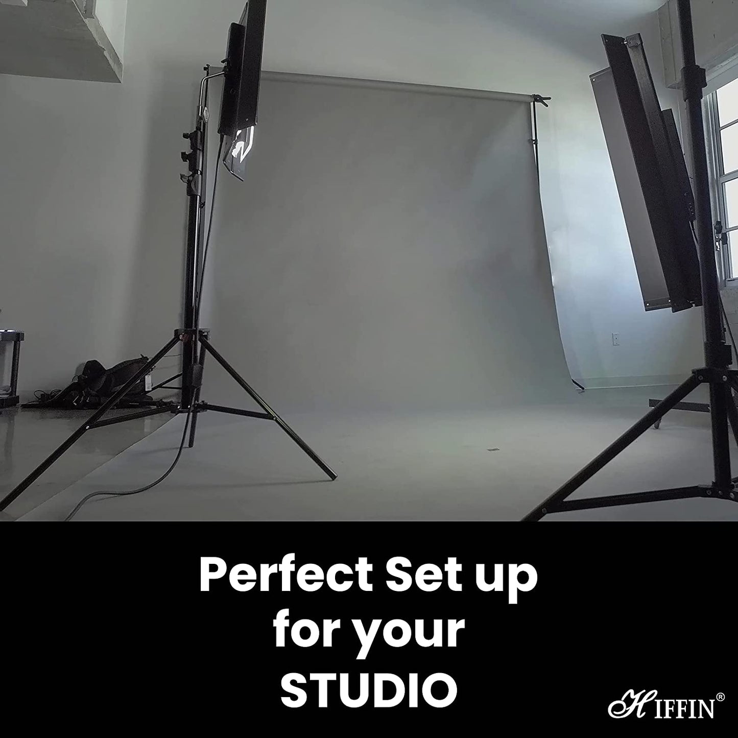 HIFFIN® Pro 8x12 Ft, Grey Professional Backdrop for Background Photography Background Stand for Photo Light Studio Accurate Size 8x12 Ft