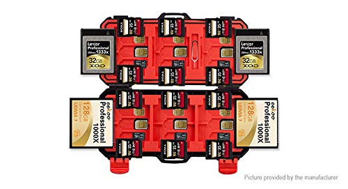 HIFFIN®KH 15 Water-Resistant XQD/CF/TF/MSD/SD/Micro SIM/Nano Memory Card Case Box Keeper Carrying Holder Storage Organizer 36 Slots for Sandisk Transcend Lexar Kingston