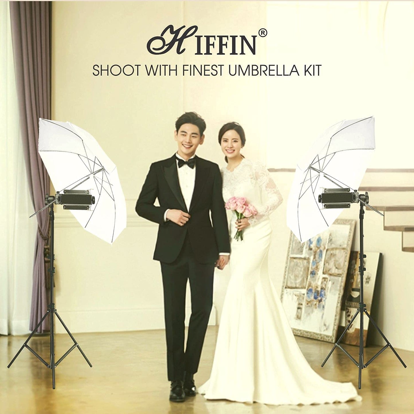 HIFFIN® Porta Kit Mark III with Boom of 9 feet Light Stands, Porta Lights, Umbrellas for Video & Still Photography Lighting (Porta Light kit Mark III)