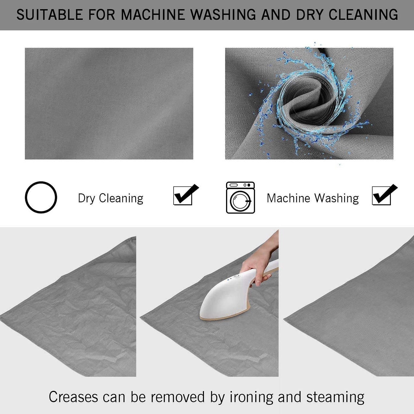 HIFFIN® 8x12 ft Black|White|Gray Screen, Photography Backdrop Background with 2 Clip, Chromakey Panel for Photo Backdrop Video Studio, Muslin Background Screen