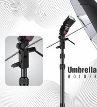 S1 Umbrella Bracket Heavy Duty Flash Light Stand Umbrella Holder B Bracket Speedlight Holder (CNC Aluminum) in Black Color