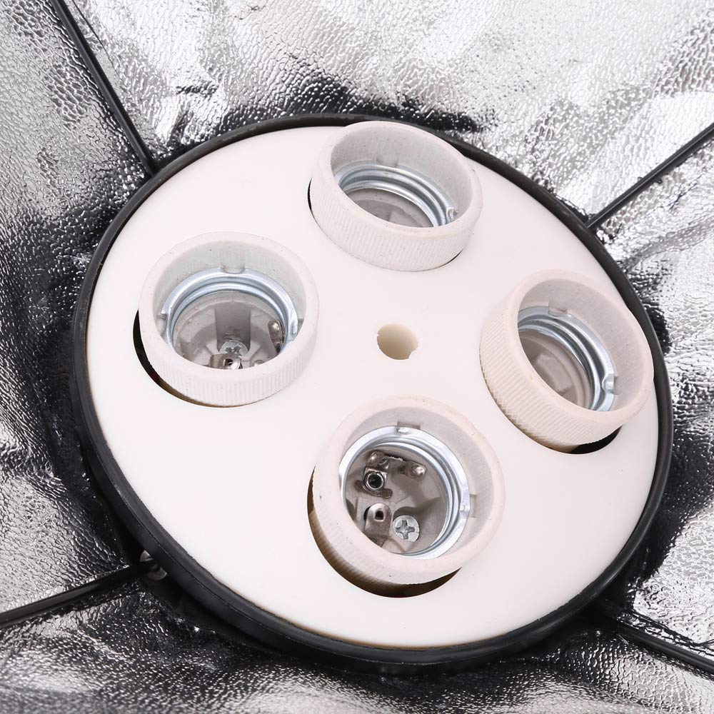 Hiffin Brand 4 in 1 E27 Photo Studio Bulb Holder Base Socket Lamp Bulb Holder Adapter for Photo Video Studio Soft Box Video Light - Black(Pack of 2 PCS)