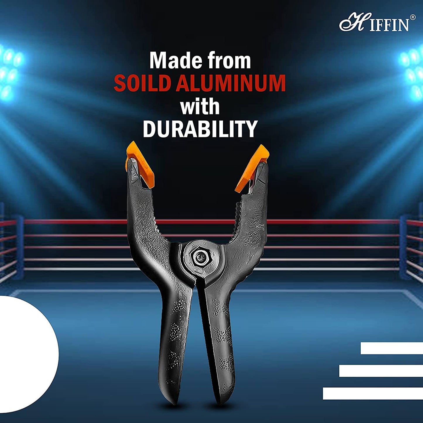 HIFFIN® 12 PCS Photography Backdrop Support Spring Clamp 4.3"/11cm for Background Muslin, Canvas, Paper, Chromakey Screen, Heavy Duty Clip, Photo Studio, Backdrops Backgrounds Woodworking