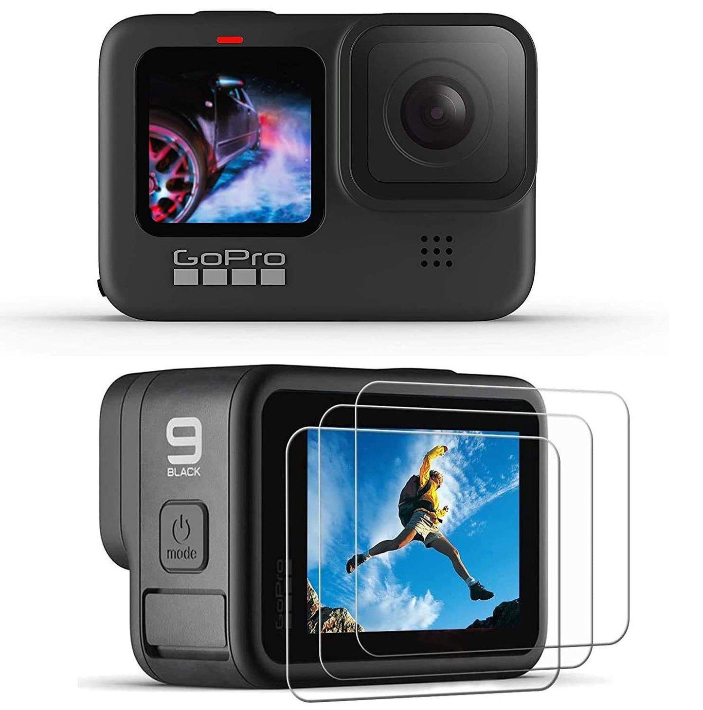 HIFFIN® hero 9 Screen Protector for GoPro Hero 9 Black, Ultra Clear Tempered Glass Screen Protector + Tempered Glass Lens Protector + Tempered Glass Front LCD Display Film for GoPro Hero9 Action Camera