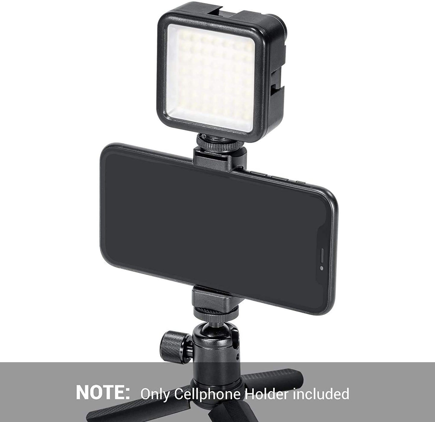 HIFFIN® VB-S700 Phone Tripod Mount with Cold Shoe Mount for Microphone LED Light with 1/4'' Tripod Screw Compatible with iPhone/Oneplus/Mi/Oppo & Other Smartphones Vlogging Accessories