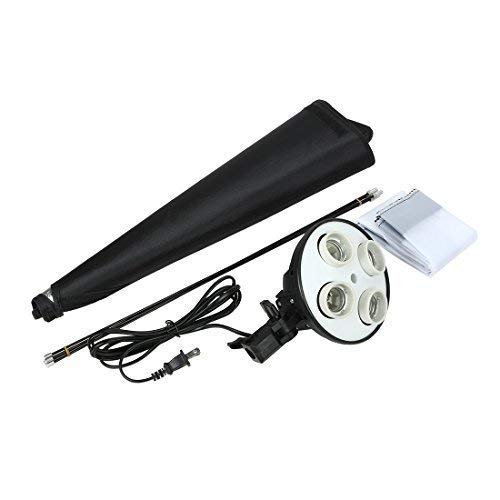HIFFIN® Set Photography Equipment Kit 50cmx70cm Softbox with 4 in 1 E27 Photo Studio Bulb Holder Base Socket Lamp Bulb Holder Adapter for Photo Video Studio Softbox Video Light - Black